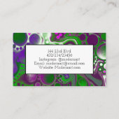 Carte De Visite Vert et violet Abstrait Fluid Art (Dos)