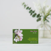 Carte de visite vert fleur de pomme. (Debout devant)