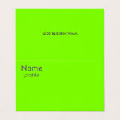 Carte De Visite vert fluorescent (Extérieur déplié)