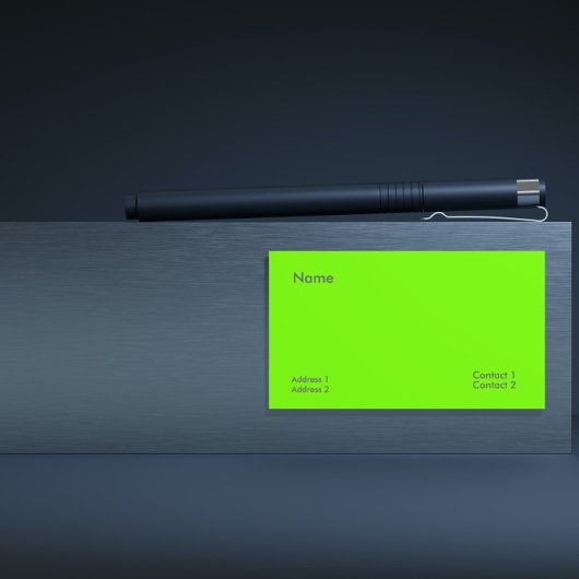 Carte De Visite vert fluorescent