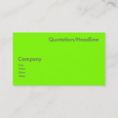 Carte De Visite vert fluorescent (Dos)