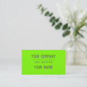 Carte De Visite vert fluorescent - caractères gras (Debout devant)