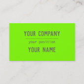 Carte De Visite vert fluorescent - caractères gras (Devant)