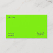 Carte De Visite vert fluorescent -code QR (Devant)