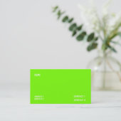 Carte De Visite vert fluorescent - code QR (Debout devant)