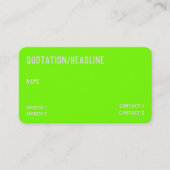 Carte De Visite vert fluorescent - code QR (Devant)
