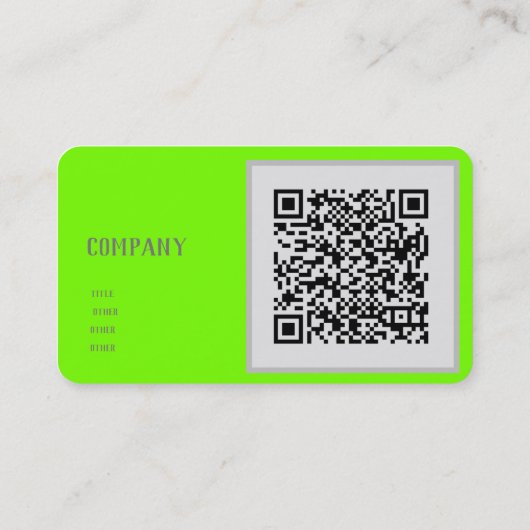 Carte De Visite vert fluorescent - code QR (Dos)