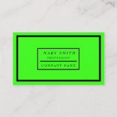 Carte De Visite Vert fluorescent moderne simple (Devant)