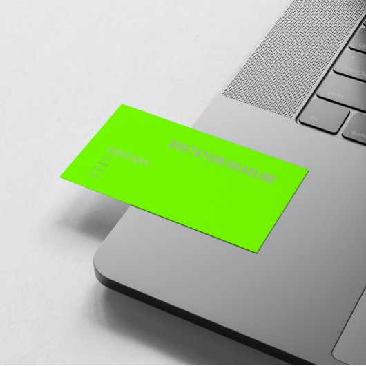 Carte De Visite vert fluorescent uni