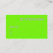 Carte De Visite vert fluorescent uni (Dos)