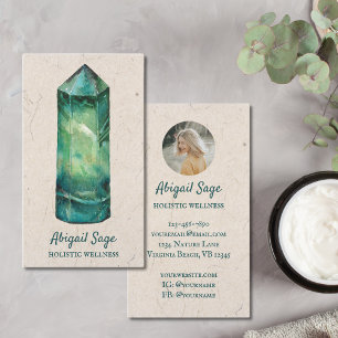 Carte De Visite Vert Fluorite cristal Holistic Spirituel Yoga