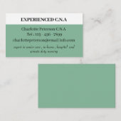 Carte De Visite Vert foncé de mer Simple CNA (Devant / Derrière)
