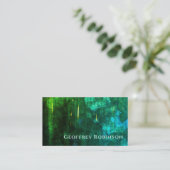 Carte De Visite Vert foncé Élégant Abstrait Designer intérieur (Debout devant)