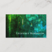 Carte De Visite Vert foncé Élégant Abstrait Designer intérieur (Devant)