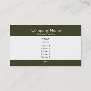 Carte De Visite Vert-foncé et blanc de base