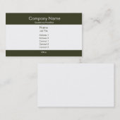 Carte De Visite Vert-foncé et blanc de base (Devant / Derrière)