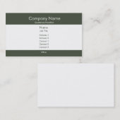Carte De Visite Vert-foncé et blanc de base (Devant / Derrière)