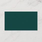 Carte De Visite Vert foncé| Logo de société simple (Dos)