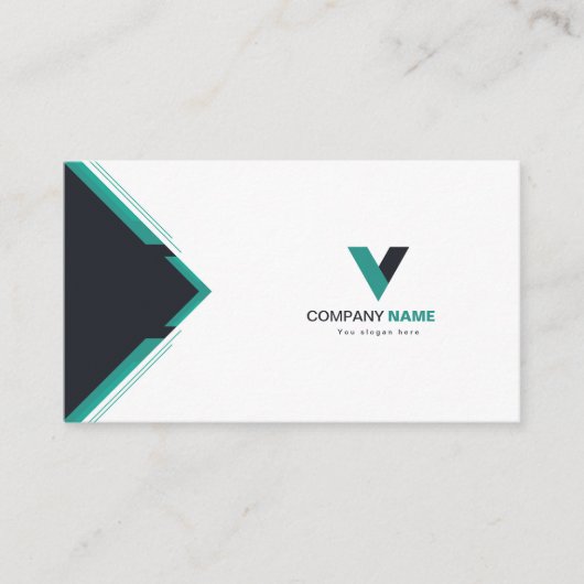 Carte De Visite Vert foncé moderne (Devant)