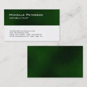 Carte De Visite Vert foncé tendance Blanc moderne (Devant / Derrière)