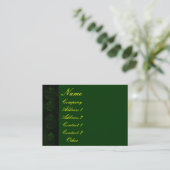 Carte De Visite Vert forêt antique âgé (Debout devant)