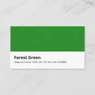 Carte De Visite Vert forêt "Profond et Invitant"