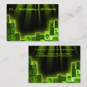 carte de visite vert frais de laser du DJ (Devant / Derrière)