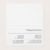 Carte De Visite Vert frais et blanc moderne (Intérieur déplié)