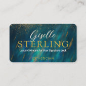 Carte De Visite Vert glamour Opal moderne Esthétique QR Code (Devant)