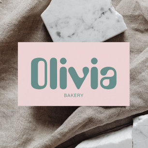 Carte De Visite Vert gras minimaliste rétrograde