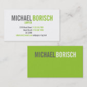 Carte de visite vert gris blanc contemporain (Devant / Derrière)