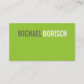 Carte de visite vert gris blanc contemporain (Dos)