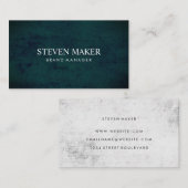 Carte De Visite Vert gris minimaliste (Devant / Derrière)