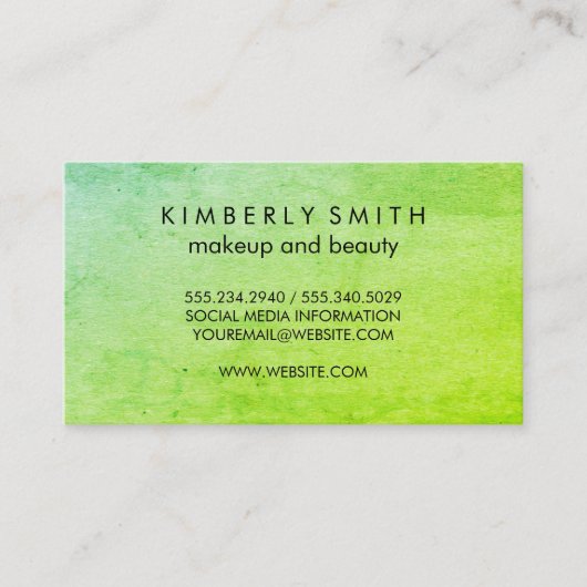 Carte De Visite Vert Grunge moderne (Devant)