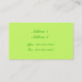 Carte de visite vert Imaginaire (Dos)