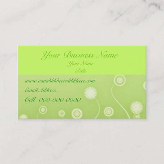 Carte de visite vert Imaginaire (Devant)