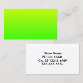 Carte De Visite Vert jaune minimaliste (Devant / Derrière)
