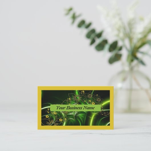 Carte de visite Vert Jaune moderne (Debout devant)