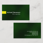 Carte De Visite Vert Jaune Moderne Consultant unique (Devant / Derrière)
