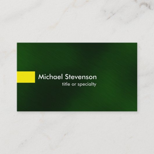 Carte De Visite Vert Jaune Moderne Consultant unique (Devant)