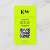 Carte de visite vert Jaune - Moderne & Frais (Dos)
