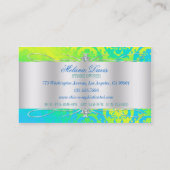 Carte De Visite Vert jaune turquoise de rayon de soleil de remous (Dos)