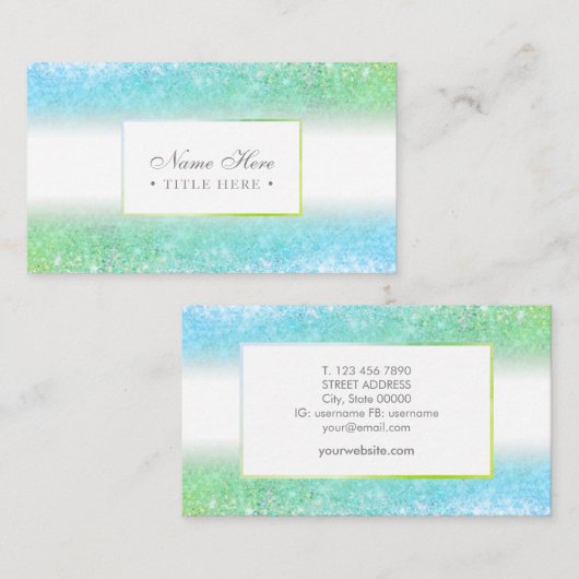 Carte de visite vert Luxe à la mode élégant (Devant / Derrière)