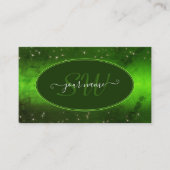 Carte De Visite Vert Marbré Motif mignonne Parties scintillant éto (Devant)