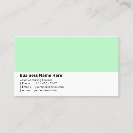 Carte De Visite Vert menthe | "Frais et rafraîchissant" (Dos)