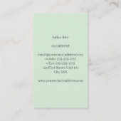 Carte De Visite Vert menthe minimaliste (Dos)