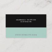 Carte De Visite Vert Menthe / Noir (Dos)