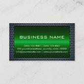 Carte De Visite Vert métal gris acier métal Trou Look (Dos)