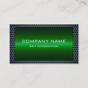 Carte De Visite Vert métal gris acier métal Trou Look