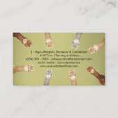 Carte De Visite Vert mignon petite taille Alpaca (Dos)